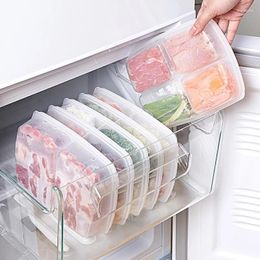 Storage Bottles 2/4 Grids Food Sub-packaging Compartment Fresh-keeping Portable Refrigerator For Fruit Scallion Ginger Shredded