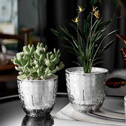 Planters Pots Self Watering Flowerpot Automatic Water Absorbing Flowerpot Transparent Double Layer Plastic Succulent Plant Pot Decorative Pot