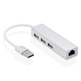 3 Ports USB2.0 HUB Type C To Ethernet LAN RJ45 Network Card Adapter RJ45 Hub Ethernet Compatible for Network LAN Adapter Cable