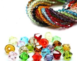 Whole 4mm faceted crystal glass 5301 Bicone Beads jewelry DIY U Pick color7485640