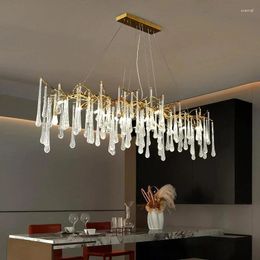 Chandeliers Luxury Branch Crystal Chandelier Modern Living Room Lighting Water Drop Long Dining El Superior Decorative Lights