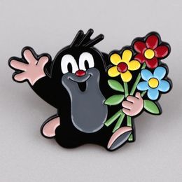 Brooches Cute Mole Enamel Pins Cartoon Animal Brooch Pines Clothing Accessories For Women Lapel Badge Jewelry Friends