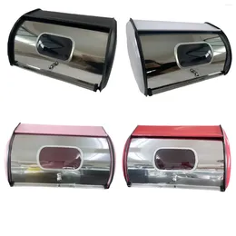 Storage Bottles Bread Bin With Roll Lid Large Capacity Box For Coffee Shop Home Bakery