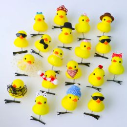 100pcs/Lot Cartoon Funny Children 3D Little Yellow Duck Plush Hairpin Fashion DIY Duckbill Clip Accessories Party Gifts
