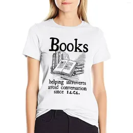 Women's Polos Books Helping Introverts Avoid Conversation Since 1454 T-shirt Funny T-shirts For Women Loose Fit