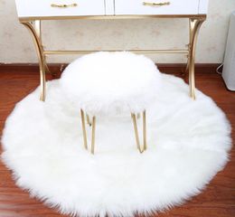 Soft Round carpet Artificial Sheepskin Rug Chair Cover Bedroom Mat Artificial Wool Warm Hairy Carpet Seat Textil Fur Area Rugs wed9900694