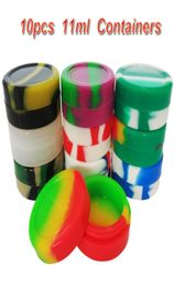 10pcslot 11ml mini assorted Colour silicone container for Dabs Round Shape Silicone Containers wax Silicone Jars3471585