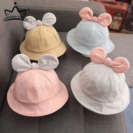 Caps Hats Summer Autumn Baby Hat Cute Dot Bows Children Bucket Hat Cotton Sun Caps For Baby Girl Fisherman Hats