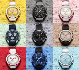 Bioceramic Planet Moon Mens Watches Full Function Quarz Chronograph Watch Mission To Mercury 42mm Nylon Luxury Watch Limited Editi3111164