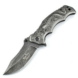 Gothic Style 3D Sculpture Dragon Totem Handle Pocket Folding Knife Outdoor Tactical Portable For Birthday Gift Fruit Preparation