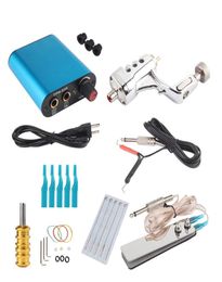 New Complete High quality silver Tattoo Machine Kit Sets 1 Rotary Tattoo Machines for Body Art8047709