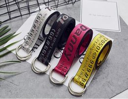 Long embroidered Korean version of the wild decorative wide belt Men and women students fashion belt double ring canvas4470135