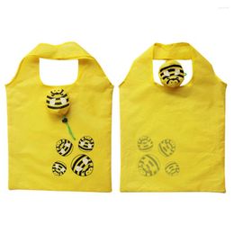 Storage Bags Shopping Bag Wide Handle Large Opening Foldable Eco-friendly Plastic Cute Dog Folding Portable Handbag For Daily Life