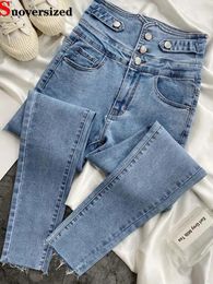 Women's Jeans Chic Design High Waist Pencil Women Skinny Stretch Vintage Denim Pants Korean Casual Streetwear Ankle Length Kot Pantolon