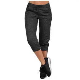Women's Pants Running Capri Fashion Summer Casual Solid Color Sports Outdoor Soft Outfits For Women Ropa De Mujer 2024