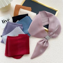 Scarves Fashion Sparkling Diamond False Colla Women Shawl Spring Summer Thin Long Satin Rhinestone Sunscreen Neck Protection Silk Scarf