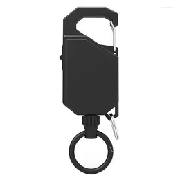 Keychains 1Pc Anti-Theft Metal Easy-to-pull Buckle Rope Elastic Key Chain Sporty Retractable Ring Anti Lost Easy Pull