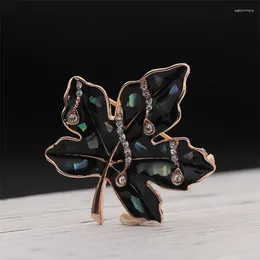 Brooches Donia Jewellery Korean Version Of The Shell Enamel Black Leaves Brooch Temperament Men And Women Pin Coat Hat