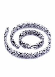 Chains 5Mm6Mm8Mm Wide Sier Stainless Steel King Byzantine Chain Necklace Bracelet Mens Jewelry Handmade Drop Delivery Necklaces 6380679