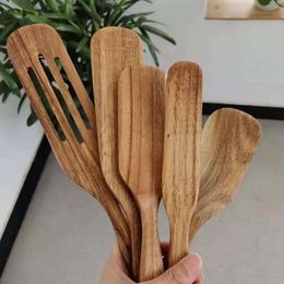 Wooden Spatula Rice Spoon NonStick Cookware For Cooking Pan Kitchen Tool Frying Steak Sauce Shovel 240429