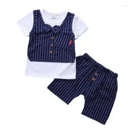 Clothing Sets Summer Baby Clothes Suit Children Boys Casual Plaid T-Shirt Shorts 2Pcs/Sets Toddler Costume Infant Outfits Kids Tracksuits