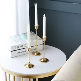 Candle Holders Golden Candlestick Decoration Shooting Props Light Luxury Romantic Candlelight Dinner Family Party Dining Table Holder
