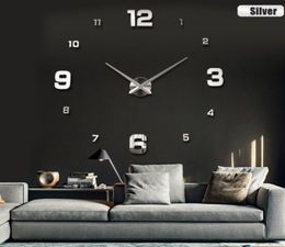 Simple Design Mirror Number Sticker Wall Clock Wall Art DIY Wall Clocks Arcylic 3D Quartz Clock Watch DIY Home Decor7069712