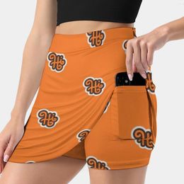 Skirts Hi Women's Skirt Aesthetic Fashion Short Funny Typography Colored Color Orange Brun Vector Vectortype