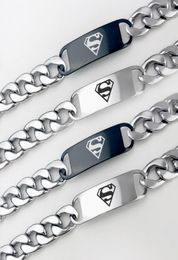 2019 Fashion Superman Championship Chain Bracelet stainless steel Fan Men Women Party Bar Gift Whole Drop 8244042