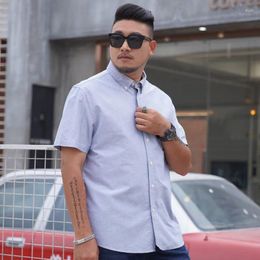 Men's Casual Shirts Arrival Fashion Summer Shirt High Quality Cotton Multi-color Oxford Spinning Short Sleeved Super Large Plus Size M-8XL