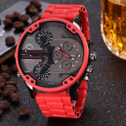 Watch watches AAA 2024 mens large plate red quartz steel band Watch