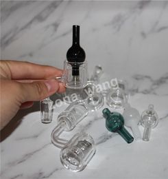 smoking pipes XXL Quartz Thermal BangerBubble carb cap 10mm 14mm 18mm male female 90 45 Degrees 100 real Double wall quartzs nai3071788