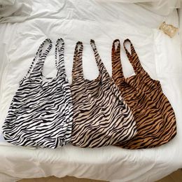 Bag Leopard Women's Animal Print Faux Suede Female Handbags Stripe Middle Ladies Shoulder Zebra Korean Vest Whole Sale