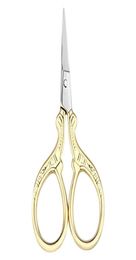 Stainless Steel Handmade Scissors Round Head Nose Hair Clipper Retro Gold Plated Household Tailor Shears For Embroidery Sewing Bea2262369