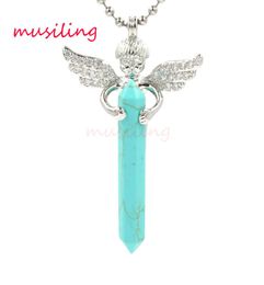 musiling Jewelry Fairy Hexagon Prism Angel Pendant Necklace Chain Pendulum Natural Stone Reiki Charms Fashion Jewelry For Women6476474