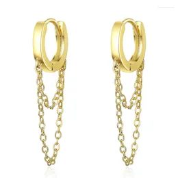 Hoop Earrings Women's Fashion Simple Earring Hoops Smooth Golden/White Huggies Chain Tassel Bohemia Ear Jewelry For Lady Girls