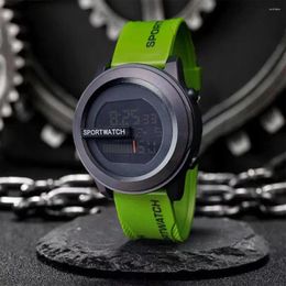 Wristwatches Comfortable Strap Digital Watch With Round Dial Design Stylish Men's Waterproof Science Technology