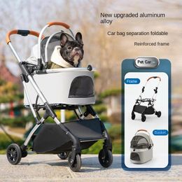 Dog Carrier Outdoor Pet Stroller For Large And Medium Dogs Multifunctional Canine Carriage Foldable Ideal Cross-border Sales