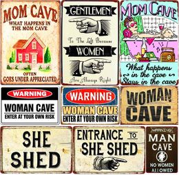 2021 Woman Cave Plaque Welcome To My She Shed Vintage Metal Signs Bar Pub Cafe Home Decor Mom Cave War Metal Plates Funny Tin Post9563538
