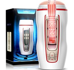 Leten Automatic Male Masturbator Pussy Cup Pocket Artificial Vagina 49 Modes Strong Vibrator Masturbation Sex Toy For Man S18101607932888