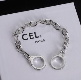 Fashion Designer Silver Plated Chain Bracelet Simple Brand Personality Wristband Cuff Bracelets Lovers Gift Jewellery for Women Men Party Wedding Jewellery