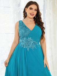 Plus Size Party Dresses Fashion Women Wedding Elegant Lace s Applique Bridesmaid Large Female Evening Dress 240426