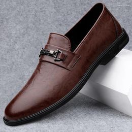 Casual Shoes 2024Men Business Dress Brand Genuine Leather Fashion Lightweight Loafers Luxury Antiskid Outdoor Flats Office
