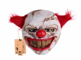 Halloween Mask Scary Clown Latex Full Face Mask Big Mouth Red Hair Nose Cosplay Horror masquerade mask Ghost Party 20171605948