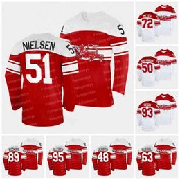 CeoThr Team Denmark 2022 Hockey Jersey Nick Olesen Peter Regin Mikkel Bodker Nicolai Meyer Mathias Bau Nicholas Jensen Oliver Larsen Jesper Jensen