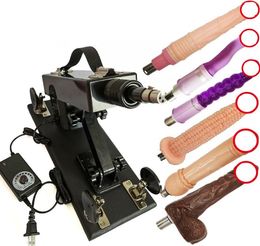 AKKAJJ Automatic Thrusting Sex Machine for Private Masturbation with 3XLR Connector Attachments A6 Black Speed and Anlgle Adjustab9065490
