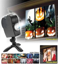 Window Projector for Halloween Christmas Window Wonderland Display Laser DJ Stage Lamp Indoor Outdoor Christmas Spotlights1120725