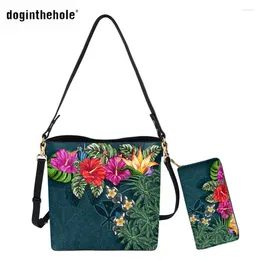 Shoulder Bags Doginthehole 2024 Women's Bag Trend Polynesian Samoa Hawaii Print Luxury Lady's Designer Handbag Female Leather Purse