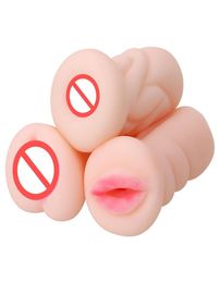 4D Realistic Deep Throat Male Masturbator Silicone Sex Toys for Men Artificial Vagina Mouth Anal Erotic Oral Sex J00075637241