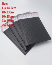 50pcsMatte Black Padded Envelope Metallic Bubble Mailer Aluminium Foil Gift Bag Packing Wrap pouch bubble packaging bag3797137